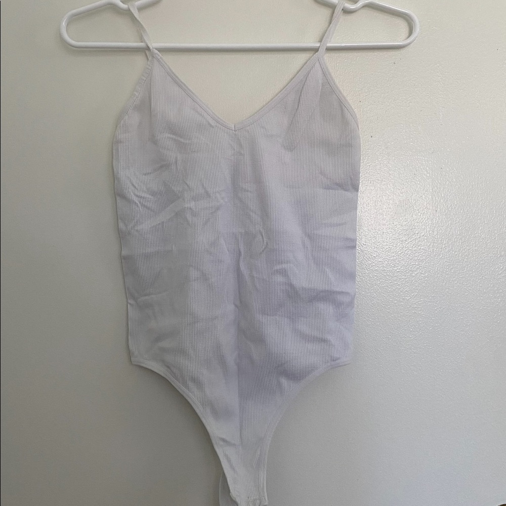 White Ribbed Bodysuit, Xs